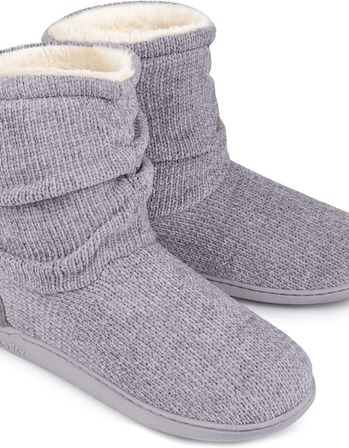 Load image into Gallery viewer, Women'S Chenille Knit Bootie Slippers Cute Plush Fleece Memory Foam House Shoes

