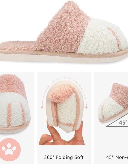 Load image into Gallery viewer, Cute Animal Slippers for Women Indoor Outdoor Memory Foam House Slippers Soft Warm Cozy Fuzzy Bedroom Non-Slip Shoes Christmas Gift Ladies Slippers

