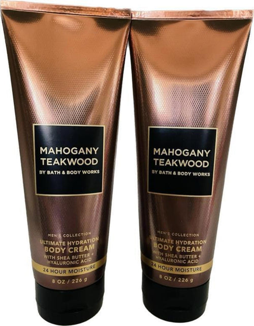 Load image into Gallery viewer, Bath and Body Mahogany Teakwood Cream Ultimate Hydration Mens Collection 8 Oz 2 Pack
