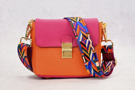 Tiny Leather Handbag -Watermelon/Orange (Option 1)