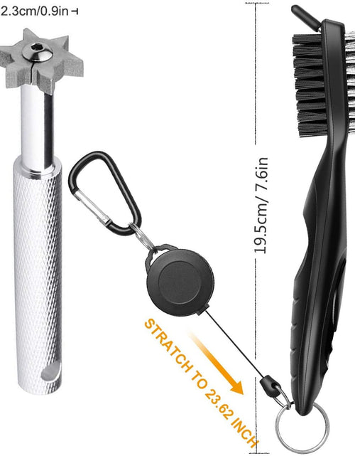 Load image into Gallery viewer, Golf Groove Sharpener Tool, Golf Club Groove Sharpener and Retractable Golf Club Brush, for Golfers, Practical Sharp and Clean Kits for All Golf Irons
