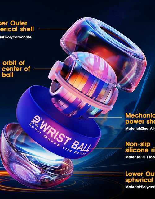 Load image into Gallery viewer, Wrist Trainer Ball Auto-Start Wrist Strengthener Gyroscopic Forearm Exerciser Gyro Ball for Strengthen Arms, Fingers, Wrist Bones and Muscles

