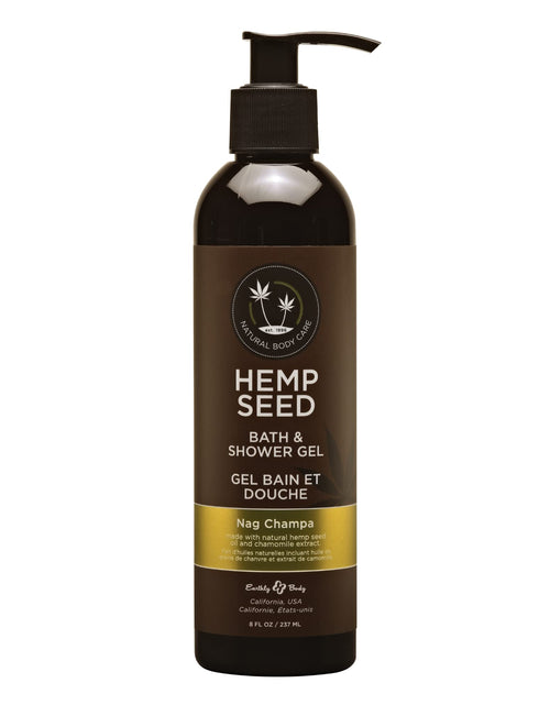 Load image into Gallery viewer, Earthly Body Hemp Seed Bath &amp; Shower Gel Nag Champa Scent - 8 fl. oz. - Nourishes Dry and Sensitive Skin - Non-Greasy Nutrient-Rich - Vegan Cruelty Free
