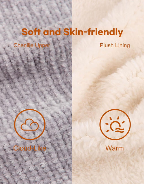 Load image into Gallery viewer, Women'S Chenille Knit Bootie Slippers Cute Plush Fleece Memory Foam House Shoes
