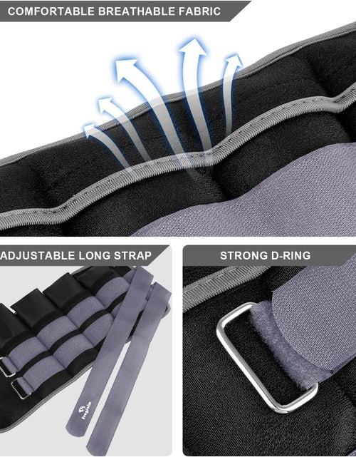 Load image into Gallery viewer, Adjustable Ankle Weights 1-3/4/5/6/8/10/12/15/20 LBS Pair with Removable Weight for Jogging, Gymnastics, Aerobics, Physical Therapy
