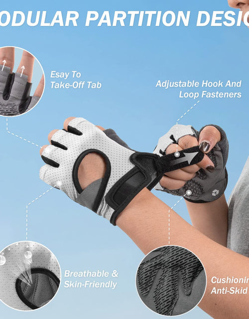 Load image into Gallery viewer, Freedom Workout Gloves, Knuckle Weight Lifting Shorty Fingerless Gloves with Curved Open Back, for Powerlifting, Gym, Women and Men
