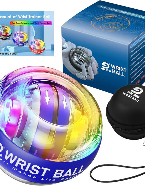 Load image into Gallery viewer, Wrist Trainer Ball Auto-Start Wrist Strengthener Gyroscopic Forearm Exerciser Gyro Ball for Strengthen Arms, Fingers, Wrist Bones and Muscles
