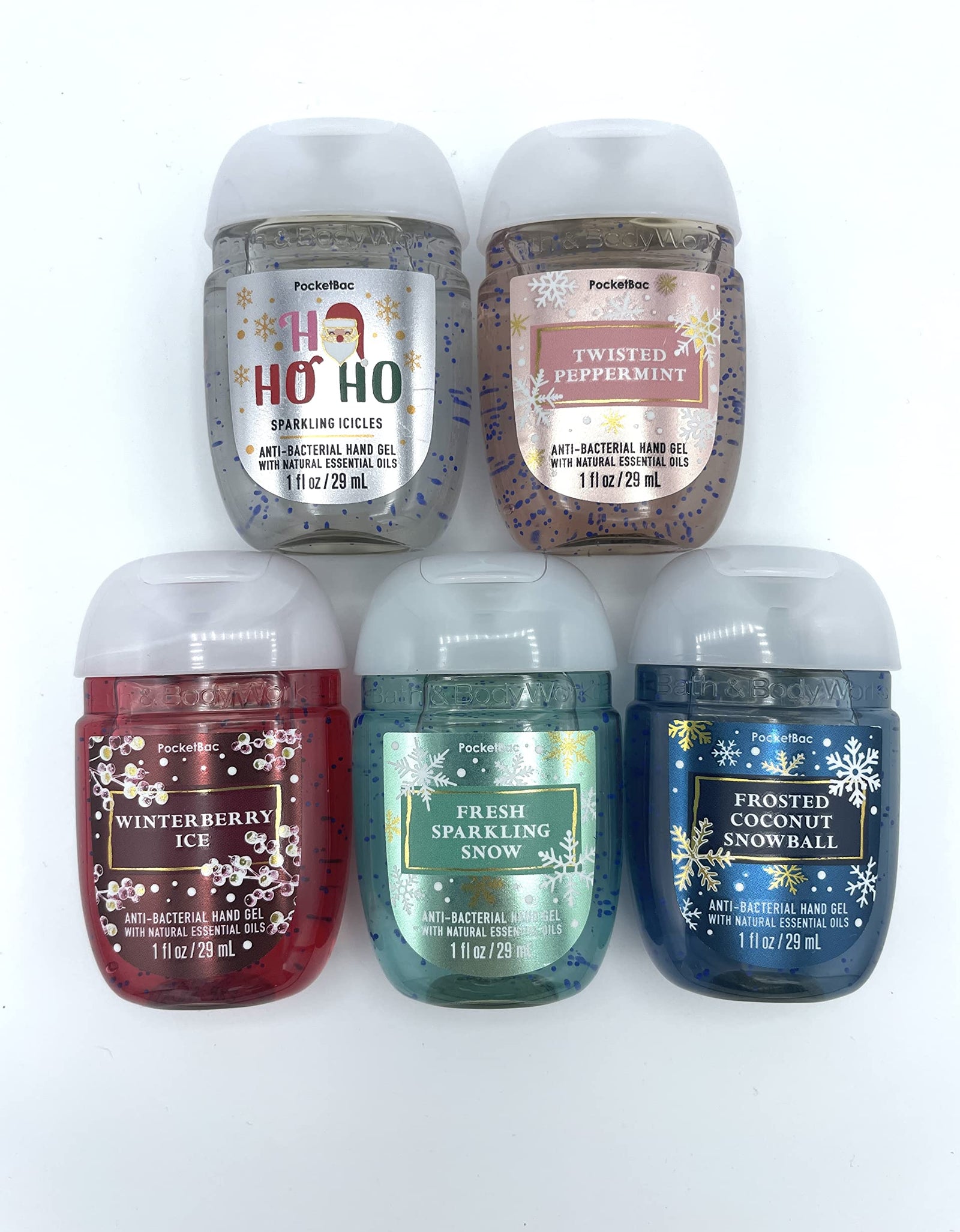 Bath and Body Works Bath & Body Works Pocketbacs Assorted 5-Pack with Holiday Scents (Assorted Holiday Round) 1 Fl Oz (Pack of 5)