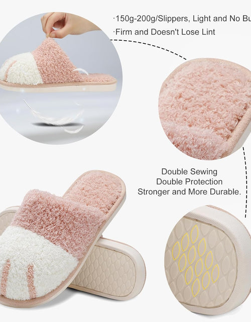 Load image into Gallery viewer, Cute Animal Slippers for Women Indoor Outdoor Memory Foam House Slippers Soft Warm Cozy Fuzzy Bedroom Non-Slip Shoes Christmas Gift Ladies Slippers
