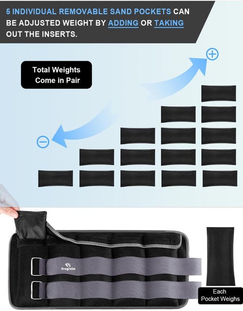 Load image into Gallery viewer, Adjustable Ankle Weights 1-3/4/5/6/8/10/12/15/20 LBS Pair with Removable Weight for Jogging, Gymnastics, Aerobics, Physical Therapy
