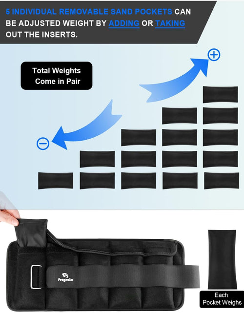 Load image into Gallery viewer, Adjustable Ankle Weights 1-3/4/5/6/8/10/12/15/20 LBS Pair with Removable Weight for Jogging, Gymnastics, Aerobics, Physical Therapy
