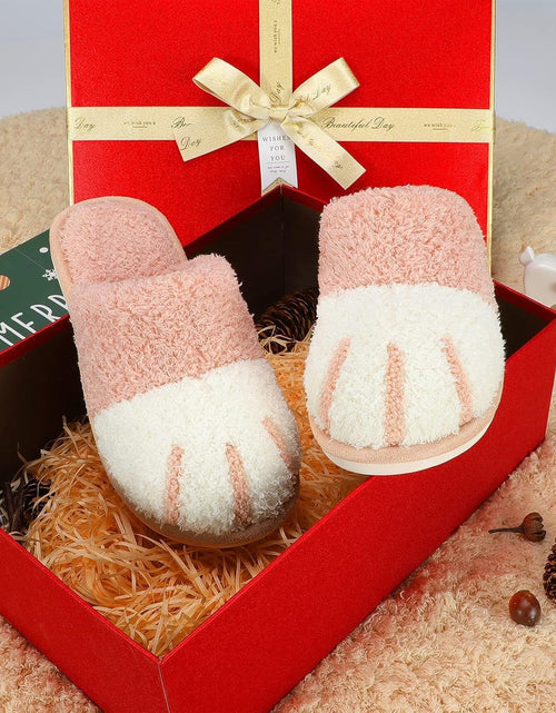 Load image into Gallery viewer, Cute Animal Slippers for Women Indoor Outdoor Memory Foam House Slippers Soft Warm Cozy Fuzzy Bedroom Non-Slip Shoes Christmas Gift Ladies Slippers
