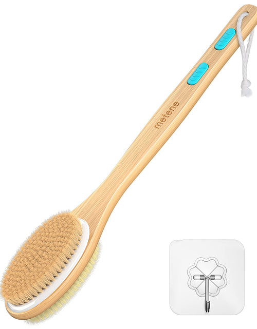Load image into Gallery viewer, Metene Shower Brush with Soft and Stiff Bristles Bath Dual-Sided Long Handle Back Scrubber Body Exfoliator for Wet or Dry Brushing
