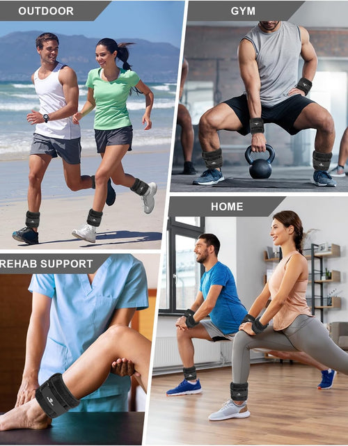 Load image into Gallery viewer, Adjustable Ankle Weights 1-3/4/5/6/8/10/12/15/20 LBS Pair with Removable Weight for Jogging, Gymnastics, Aerobics, Physical Therapy
