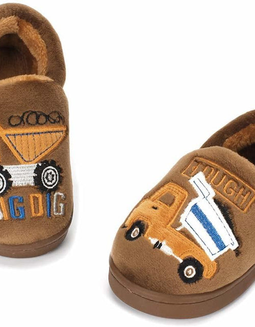 Load image into Gallery viewer, Girls Cute Slippers with Memory Foam Kids Plush Warm Winter House Shoes
